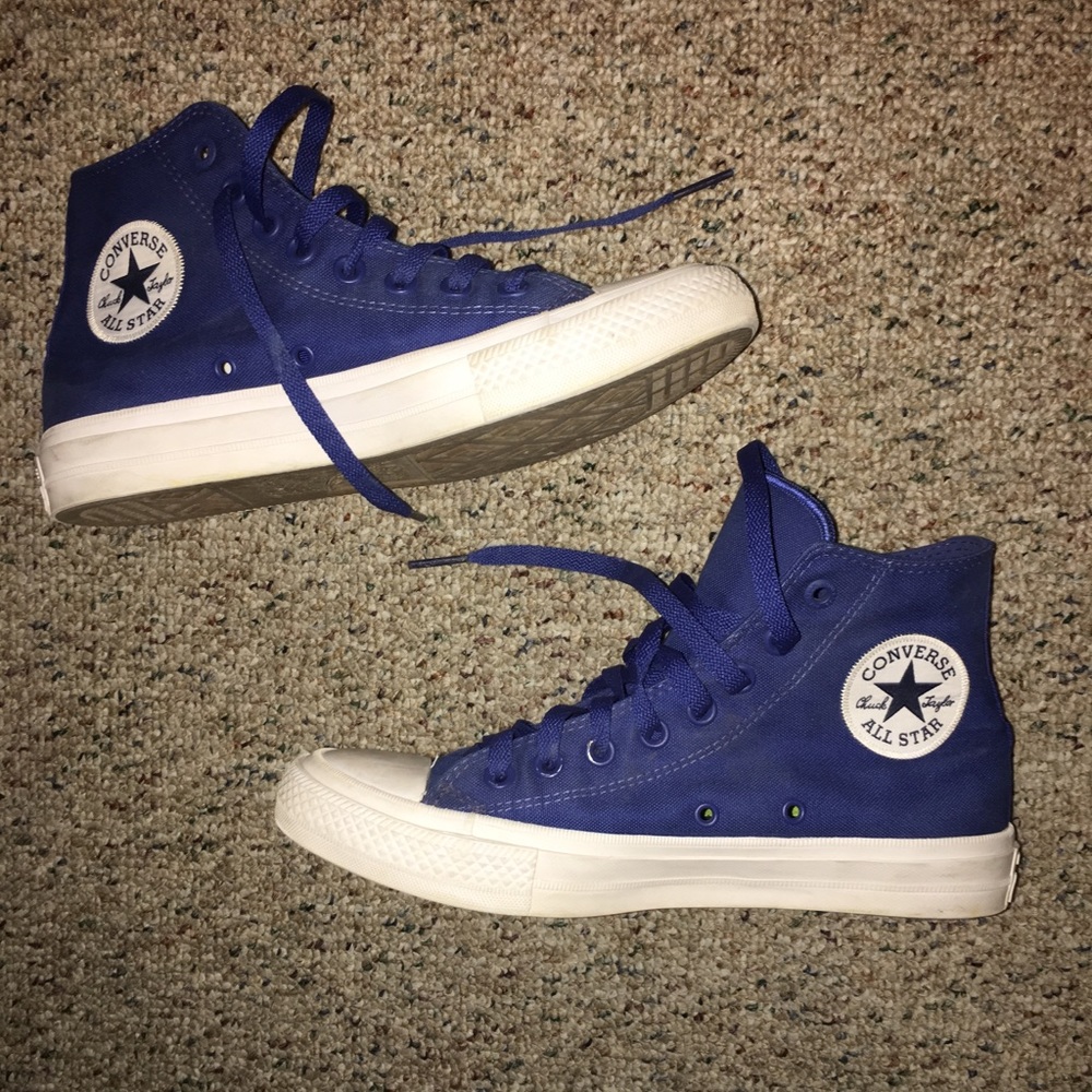 Blue Lace Up High top Converse
